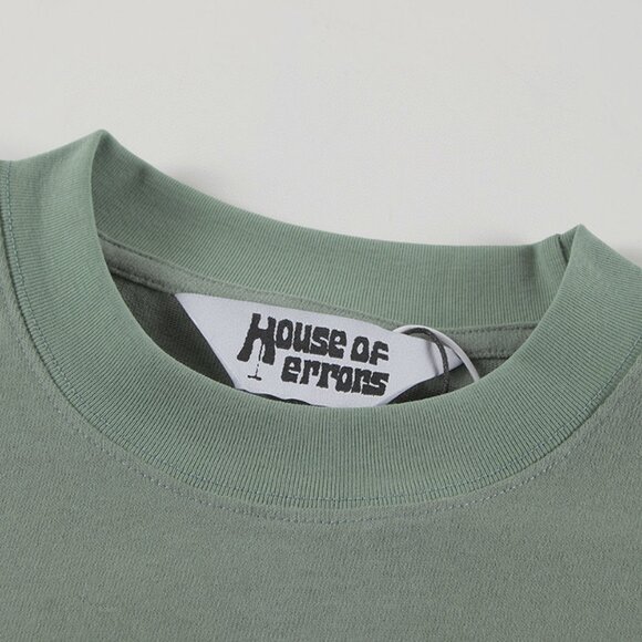 House of Errors Army Green Eye Print T Shirt - Picture 3 of 9